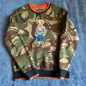 Ralph Lauren Polo Camo bear Sweater (S) Preowned.